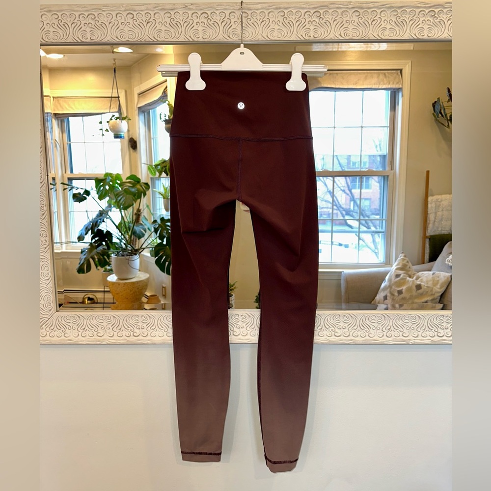 Lululemon Limited Edition Ombre Wunder Under Hi-Rise Maroon / Burgundy Pants 4 - Picture 3 of 12